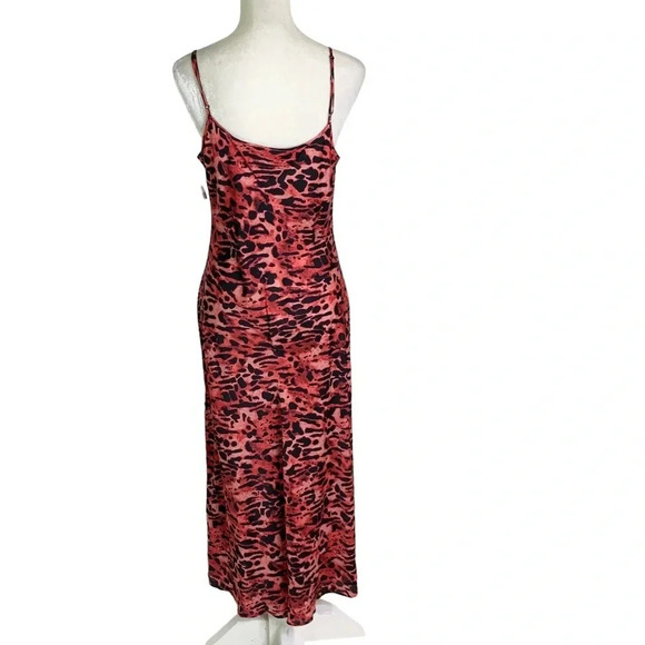 ALLSAINTS Hera Ambient Animal Print Slip Dress Red Size L NWT - Picture 8 of 16